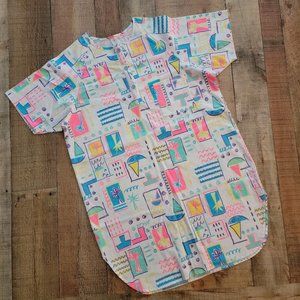 Vintage Jennifer Dale Neon Beach Vibes Sleep Shirt